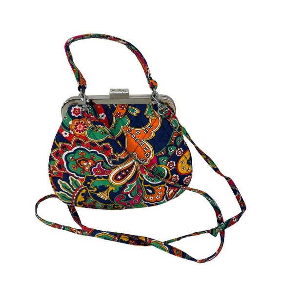 Vera Bradley Cotton Carson Mini Shoulder Bag With Vibrant Floral Paisley Pattern - Picture 8 of 12